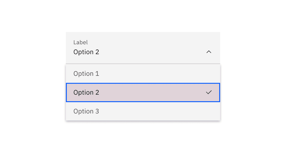 Fluid dropdown menu option click target.